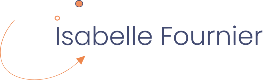 Logo d'Isabelle Fournier avec une icône abstraite et une typographie élégante.