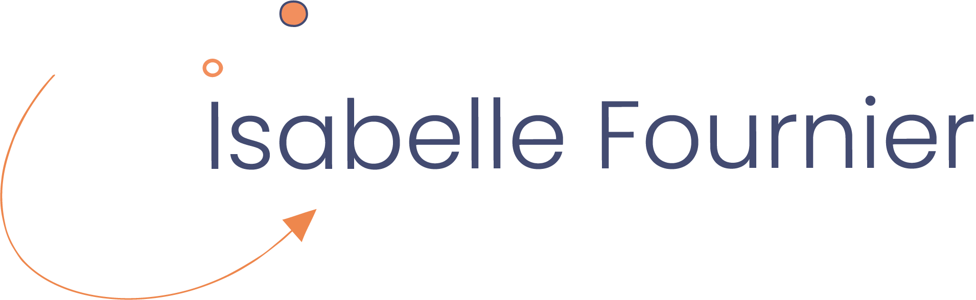 Logo d'Isabelle Fournier avec une icône abstraite et une typographie élégante.